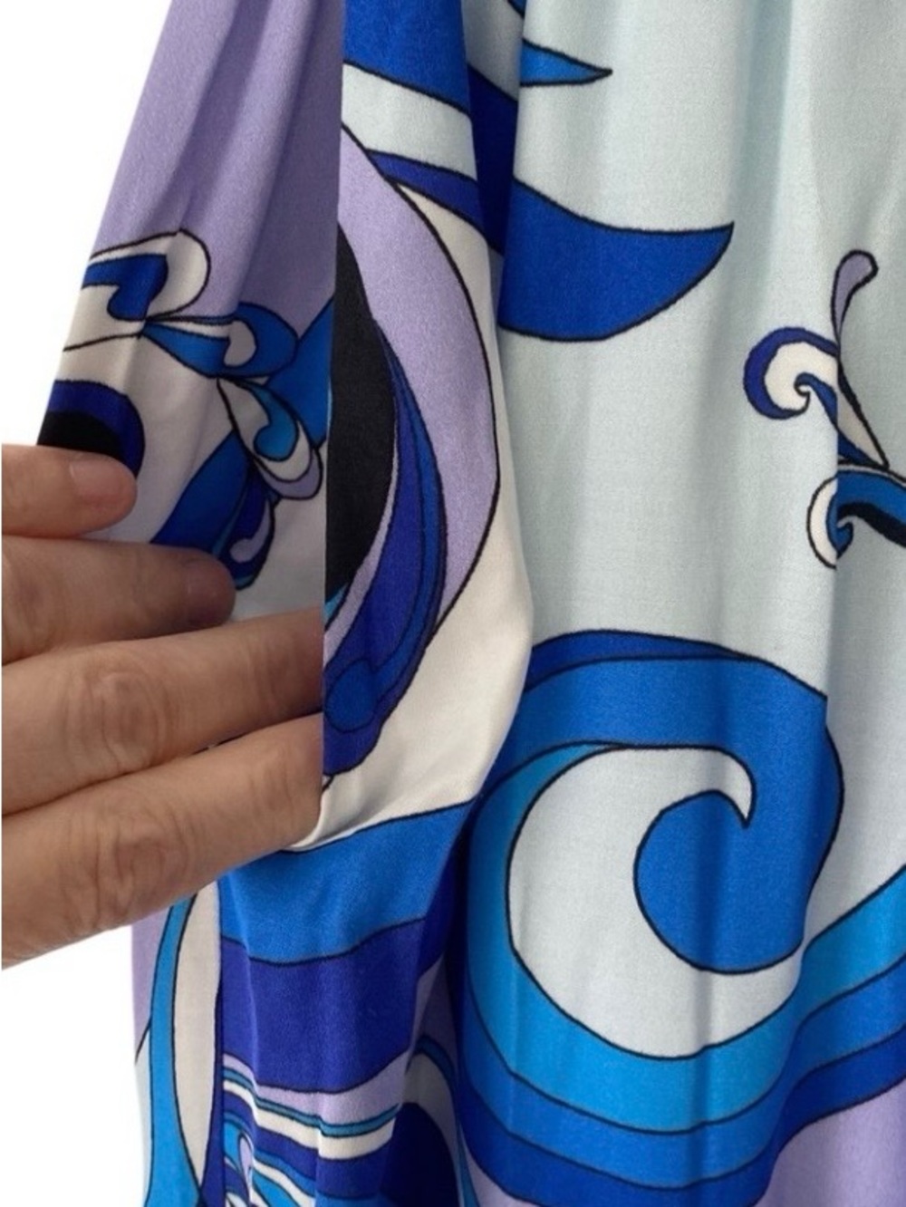 L’Agence Pull On Wide Leg Flowy Pants Blue White Lavender size medium - Picture 4 of 4